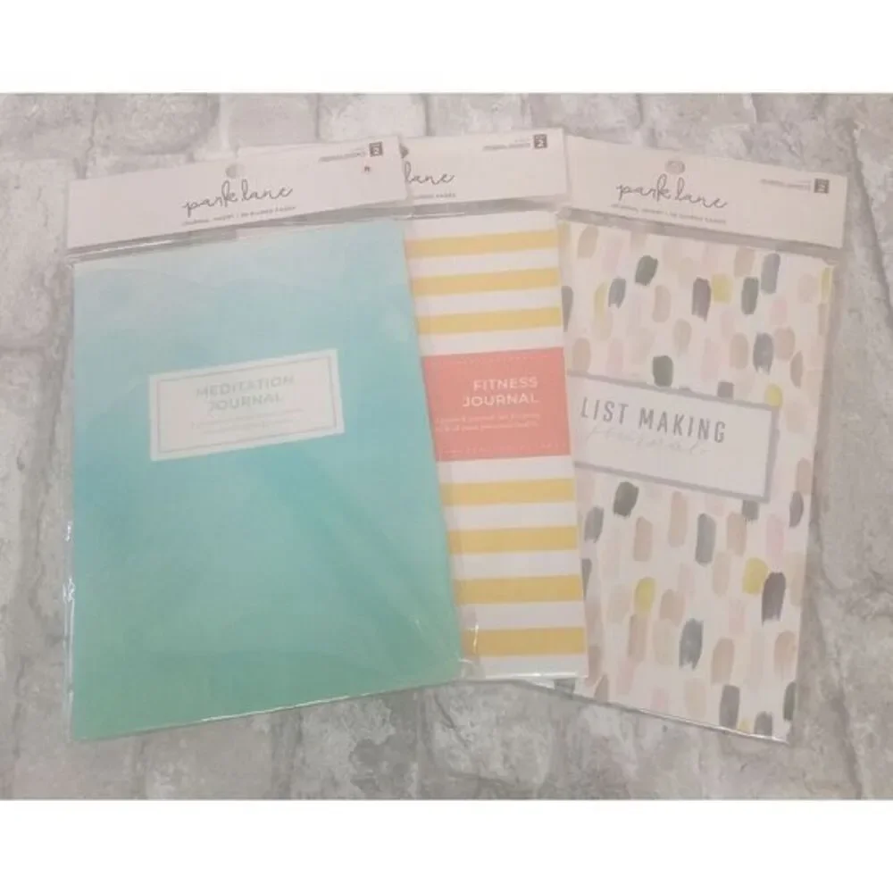 Journal Bundle Of Three Meditation, Fitness & List Making NWT